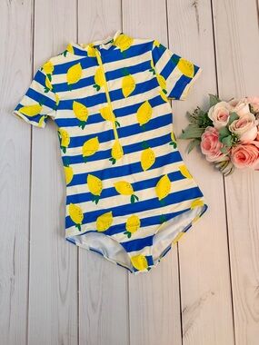 Boden Girl Lemon One Piece Swimsuit Size 13-14